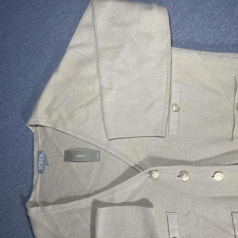 New JCREW Woman’s Size S V-neck Sweater Blazer in Beige BX466 LKH Color - Picture 2 of 8